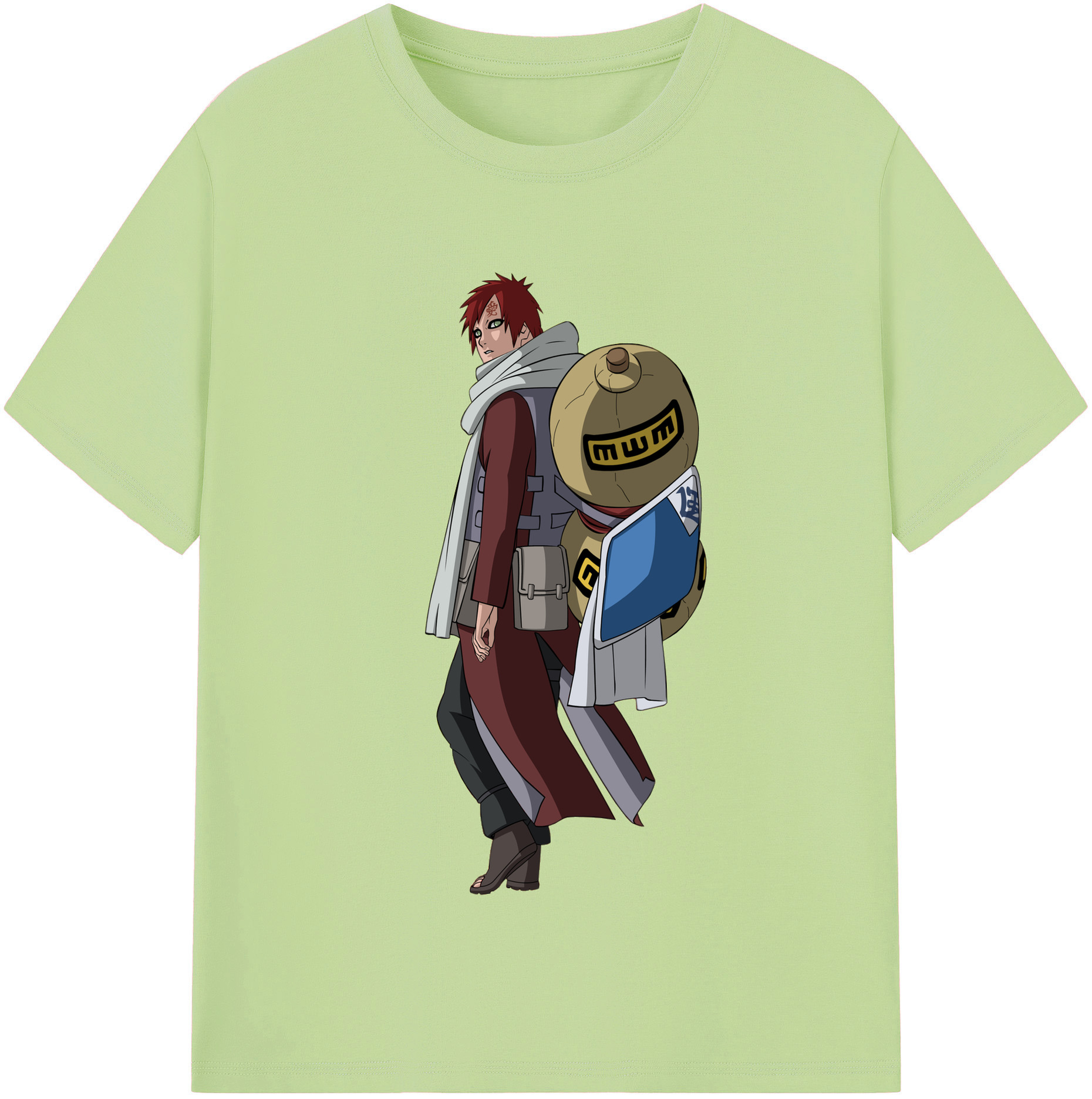 （画像用） NARUTO -ナルト- ガアラ Gaara 綿100％半袖Tシャツ（フロントプリント）